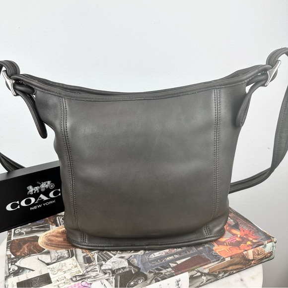 Coach Vintage Slim Medium Duffle Sac Bag Crossbody Gray Nickel - Picture 11 of 13